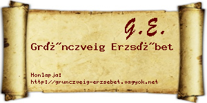 Grünczveig Erzsébet névjegykártya